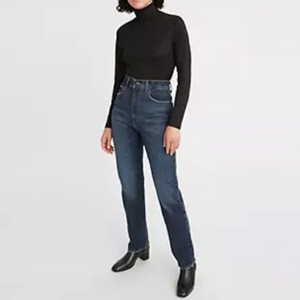 Levi’s Premium 70’s High Slim Straight Dark Wash Ultra High Rise Jeans 24x31 NWT